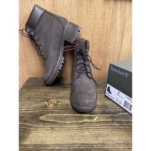 Timberland Women's Kinsley 6" Dark Brown Nubuck Waterproof Boots Size 11 M NEW